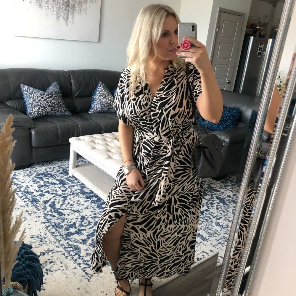 H&M Zebra Print Maxi Dress